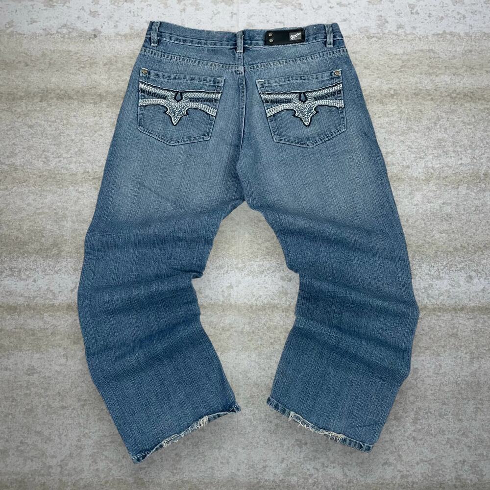 Vintage Y2K Culture Skater Jeans 34x30 Baggy Wide Leg Medium Wash Denim